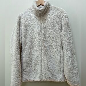 Uniqlo white zip up fleece
